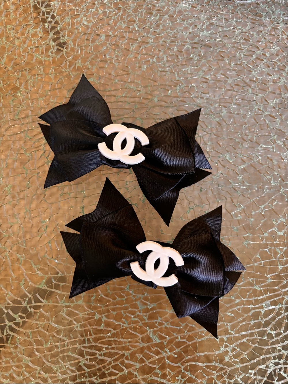 Bow shoe clips classic black and white - Picture 2 of 4
